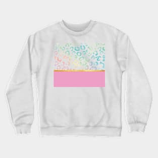 Pink rainbow leopard print, golden lining Crewneck Sweatshirt